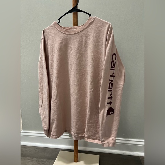 Carhartt Pink Long Sleeve Logo Tee Loose Fit size XL - Picture 1 of 6